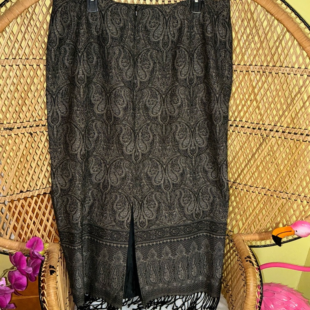 Vintage Talbots Paisley Boho Wool Midi Skirt Size 18 - Picture 4 of 12